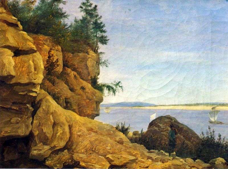 On the Volga. Cliff. Etude by Grigory Grigoryevich Chernetsov