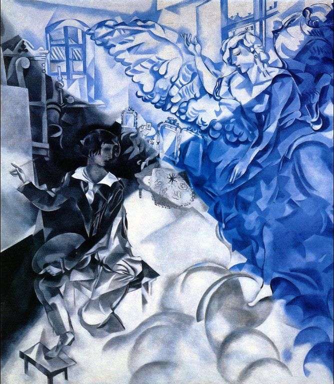 Self portrait with a muse (Dream) by Marc Chagall