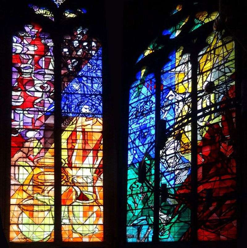 Stained glass windows of St. Stephens Cathedral in Metz by Marc Chagall