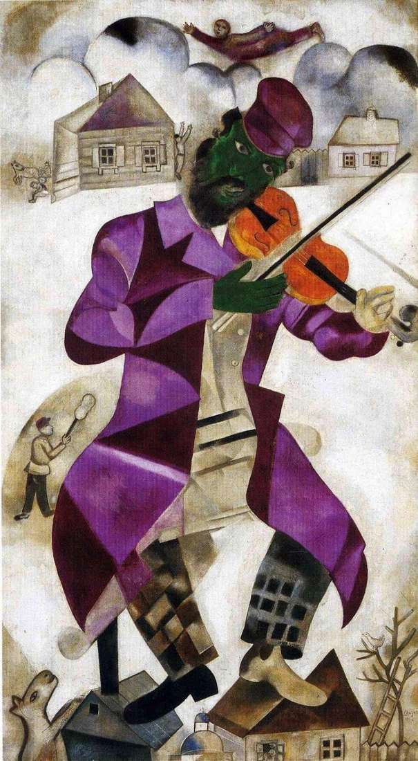 Green violinist by Marc Chagall