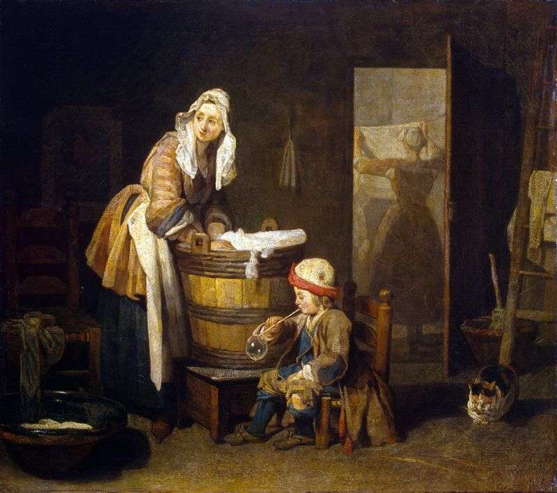 Laundress by Jean Baptiste Simeon Chardin