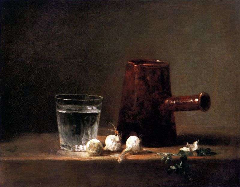 A glass of water and a jug by Jean Baptiste Simeon Chardin