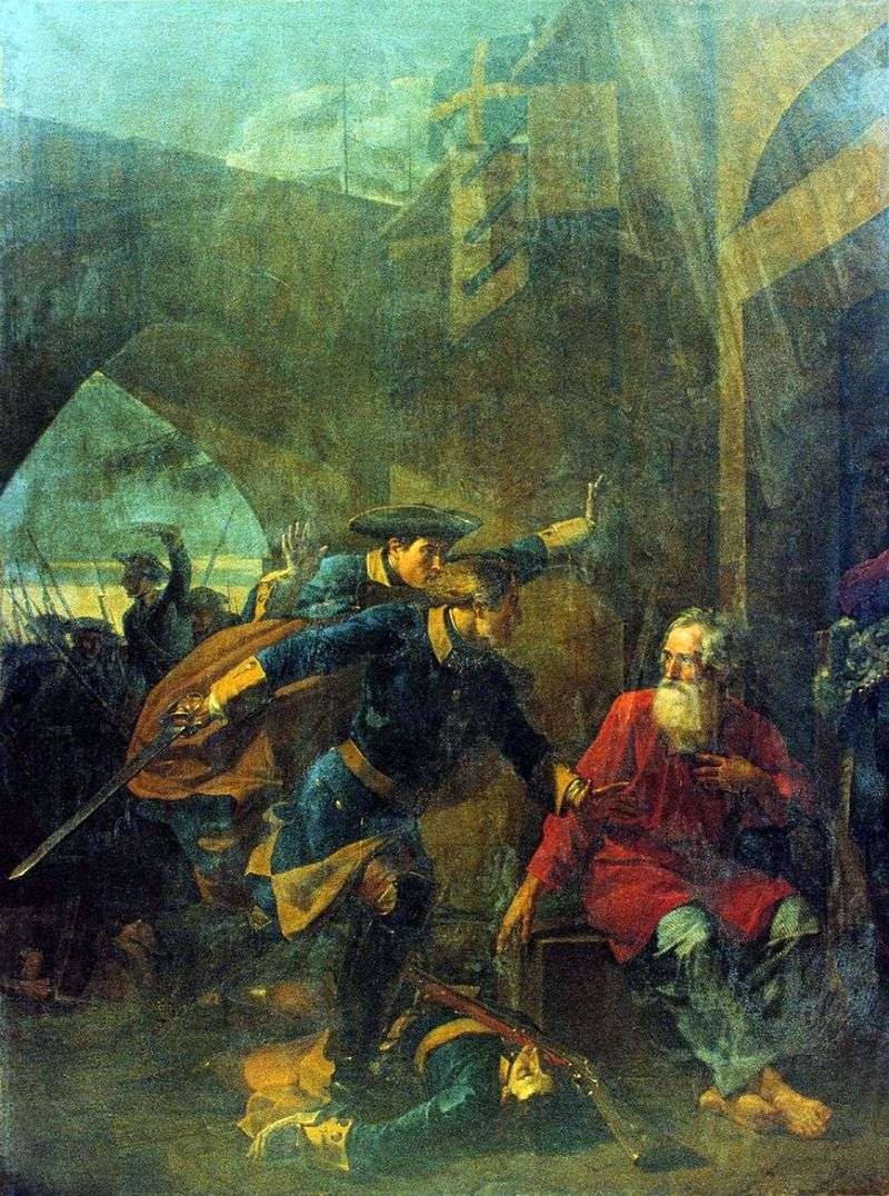 The feat of the merchant Igolkin (Episode from the Northern War) by Vasily Kuzmich Shebuev