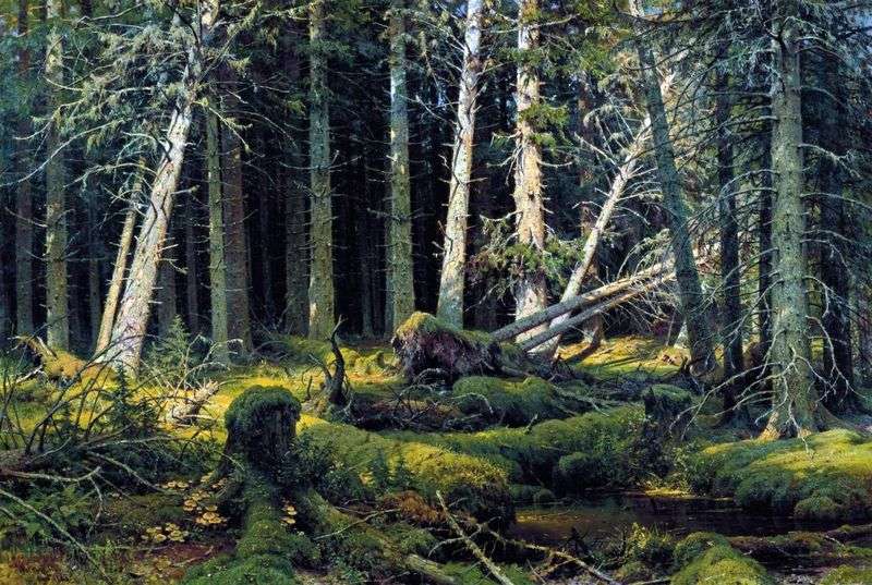 Burelom (Vologda Forest). Trees felled by the wind by Ivan Shishkin