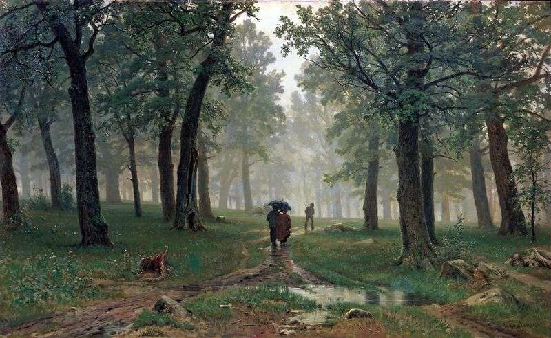 The rain in the oak forest by Ivan Shishkin