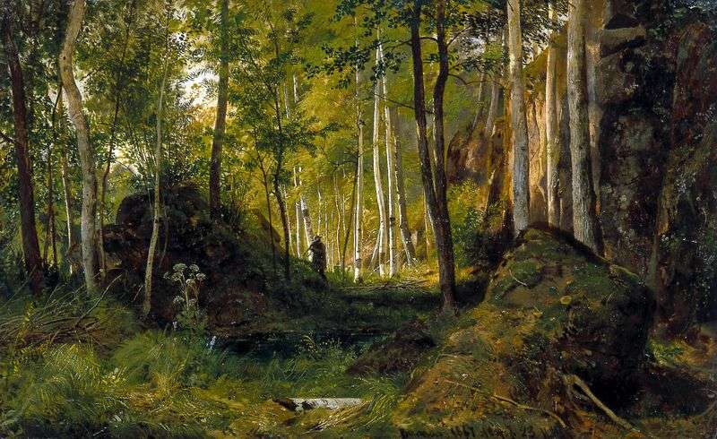 Landscape with a hunter by Ivan Shishkin