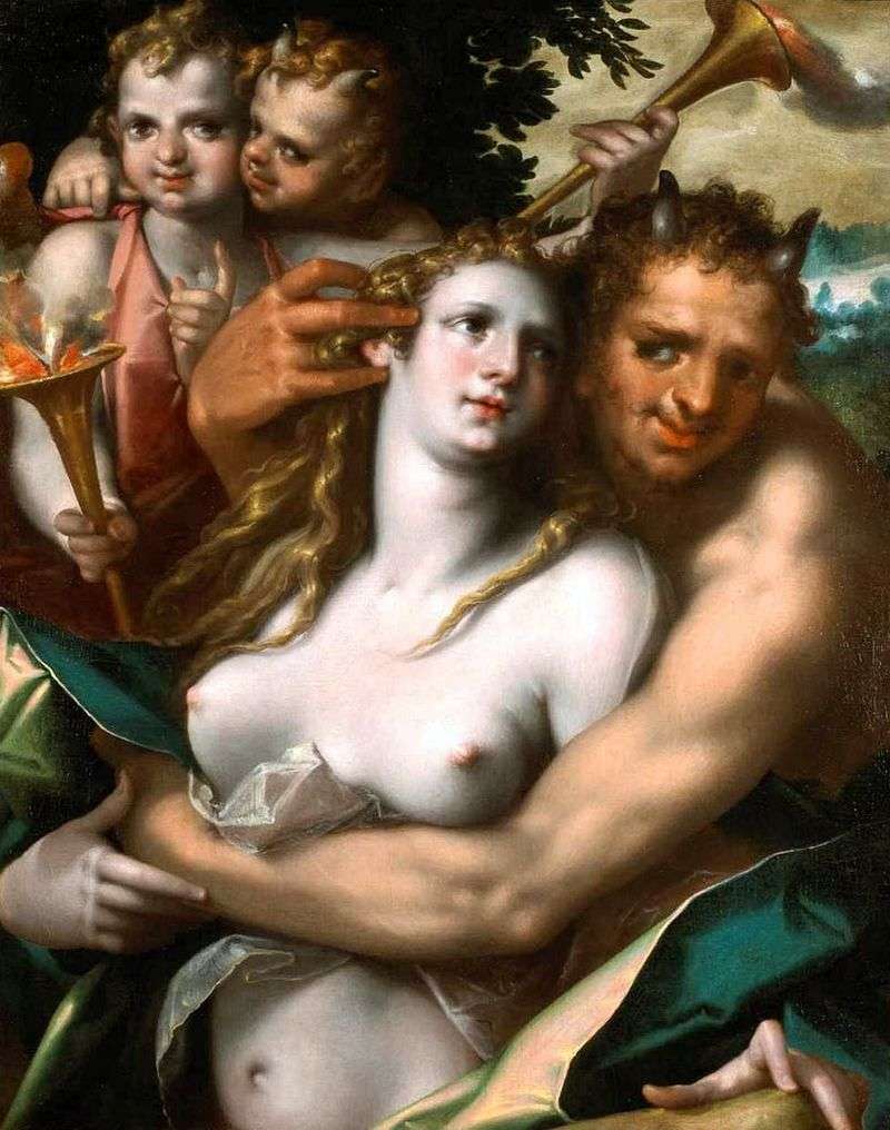 Satyr and nymph by Bartholomeus Spranger