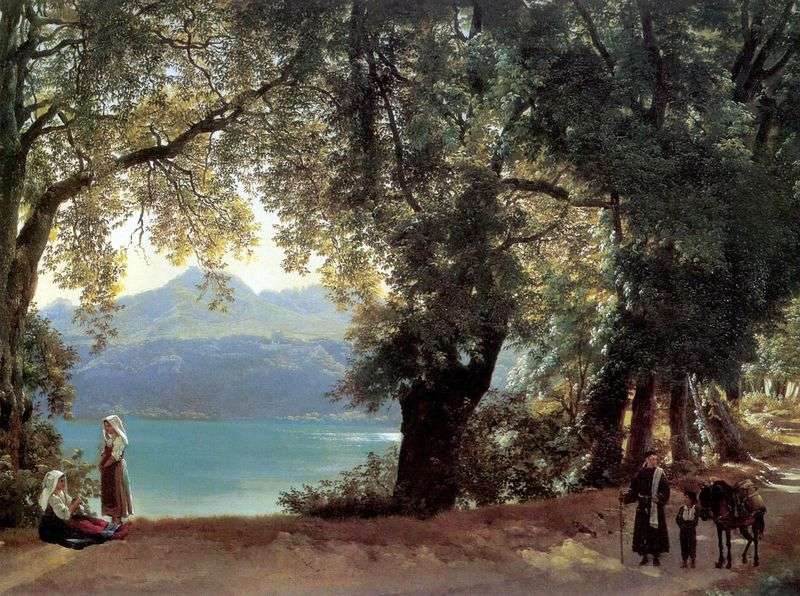 View of Lake Nemi in the vicinity of Rome by Sylvester Shchedrin