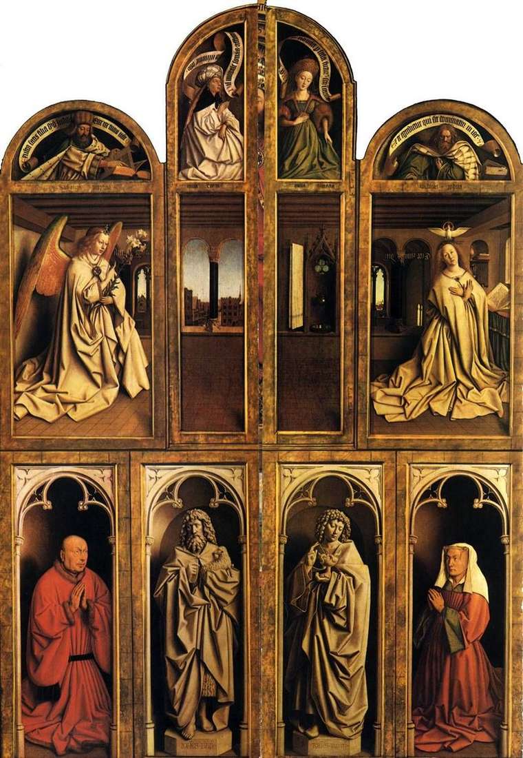 Ghent altar in the closed state by Jan van Eyck