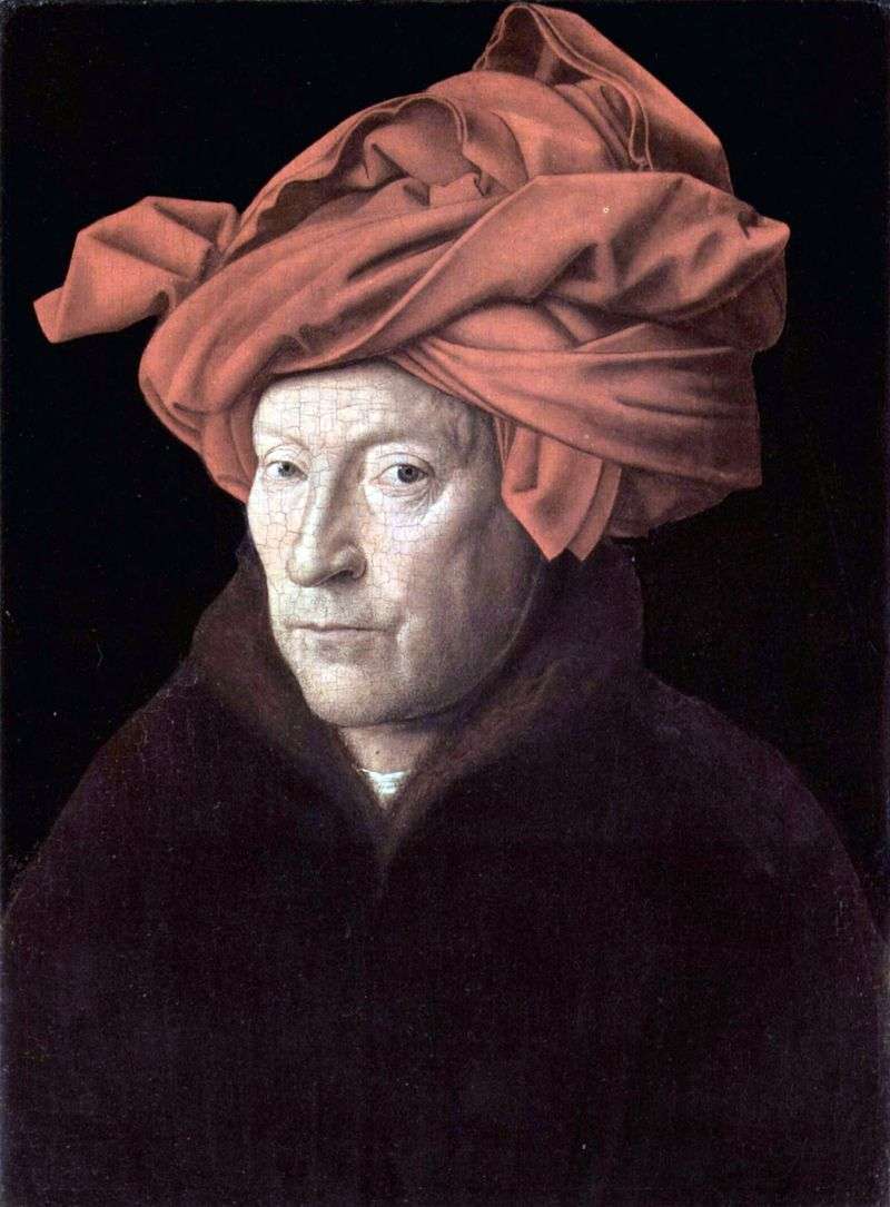 Self portrait (Portrait of a man in a red turban) by Jan van Eyck