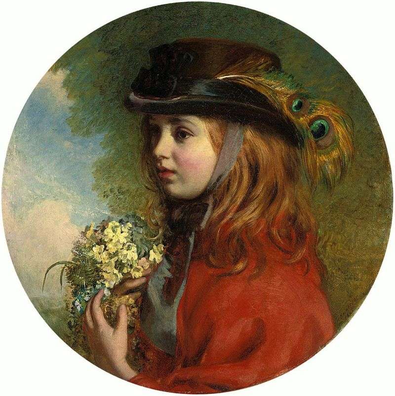 Spring (portrait of a girl with a bouquet) by Henry Hetherington Emmerson