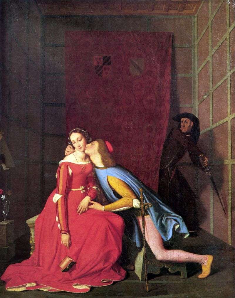 Gianchotto overtakes Paolo and Francesca by Jean Auguste Dominique Ingres