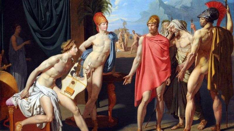 Ambassadors of Agamemnon in the tent of Achilles by Jean Auguste Dominique Ingres