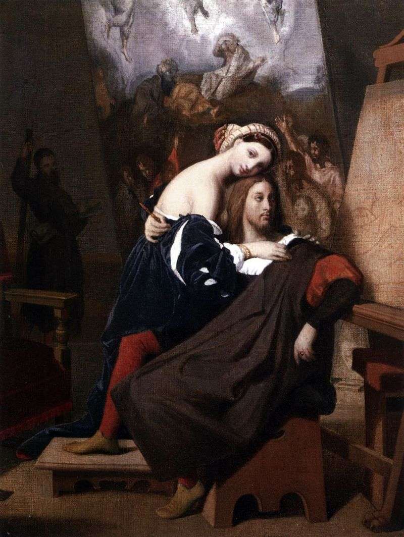 Rafael and Fornarina by Jean Auguste Dominique Ingres