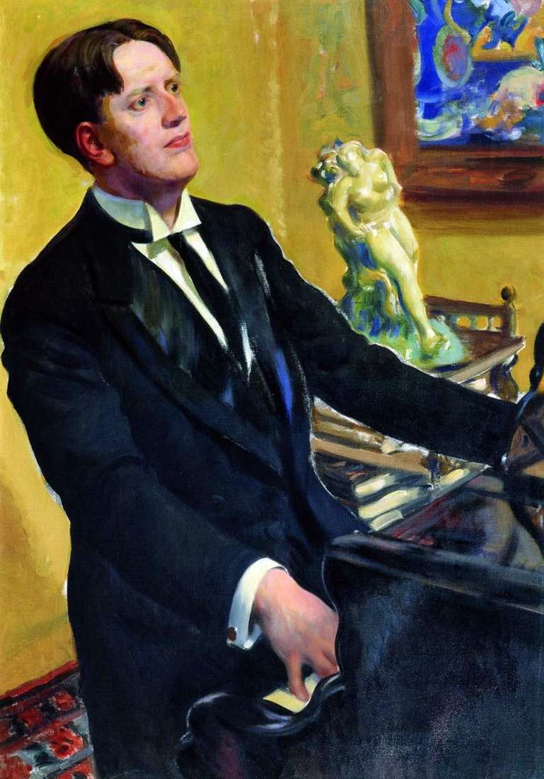 Portrait of the composer D. V. Morozov by Boris Kustodiev