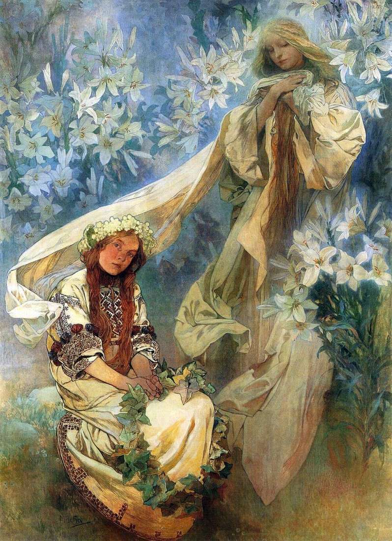 Maria Madonna of Lilies by Alphonse Mucha