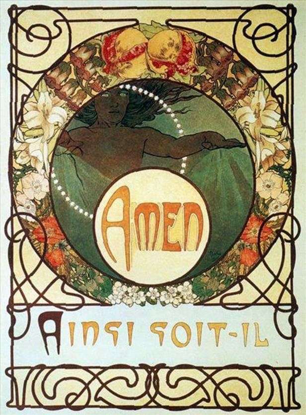 Our Father. A. Piazza and Co., Paris. by Alphonse Mucha