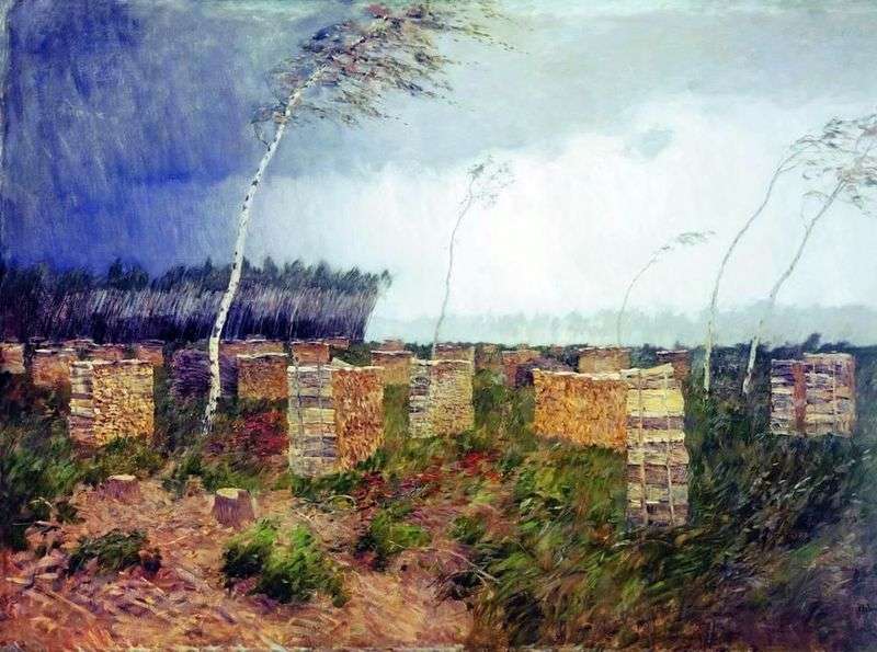 Storm. Rain by Isaac Levitan