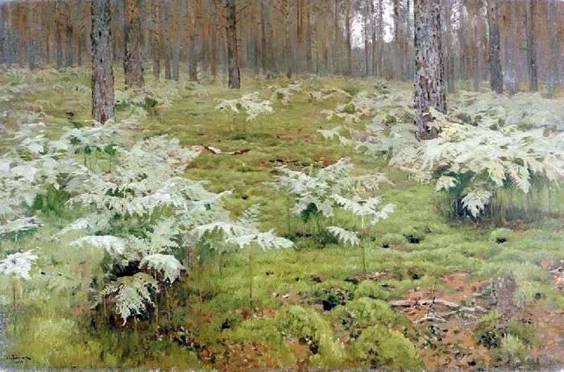 Ferns in the forest by Isaac Levitan