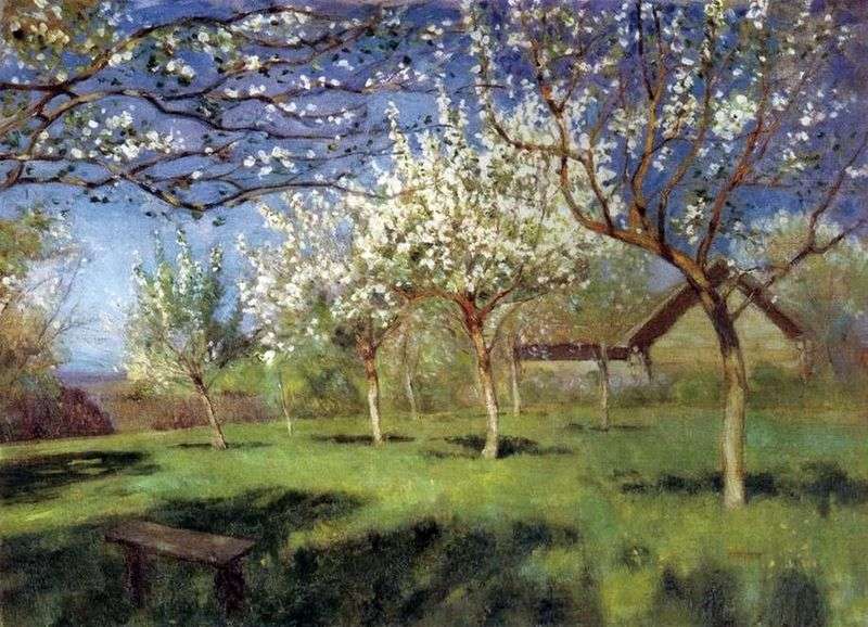 Flowering Apple Trees by Isaac Levitan