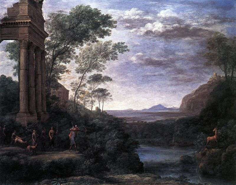 Landscape with Ascanius shooting a deer by Claude Lorrain