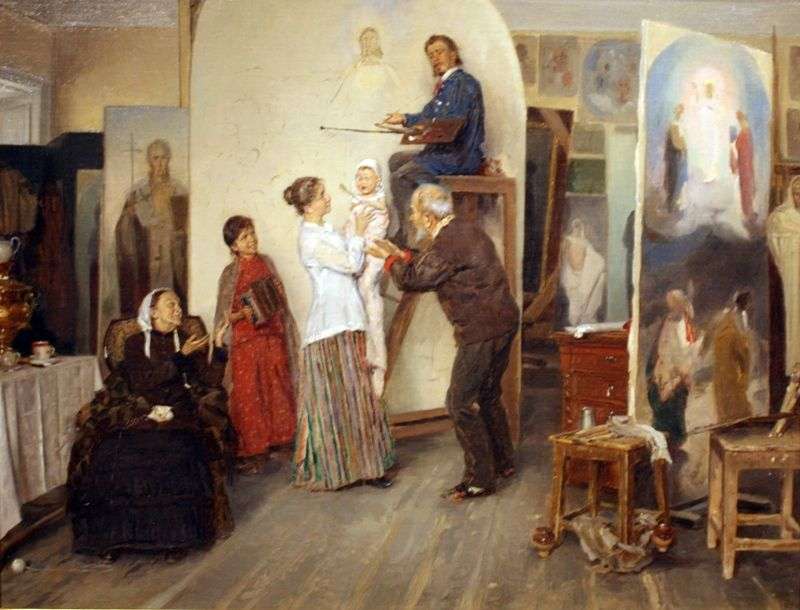 In the artists studio by Vladimir Makovsky