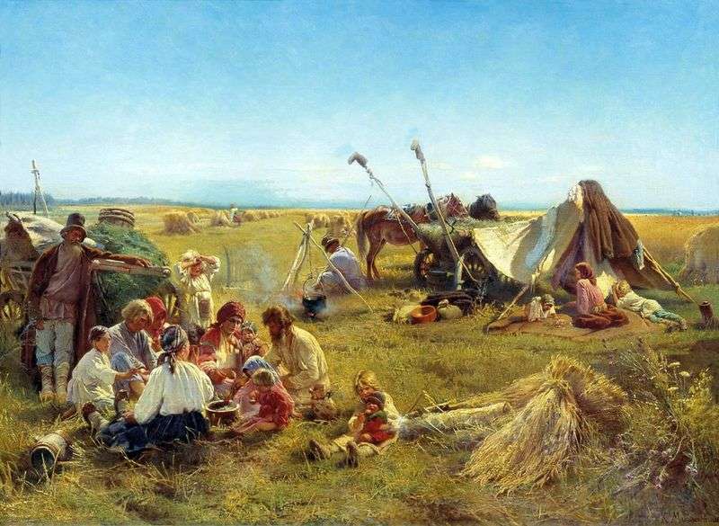 Peasant lunch during the harvest by Konstantin Makovsky