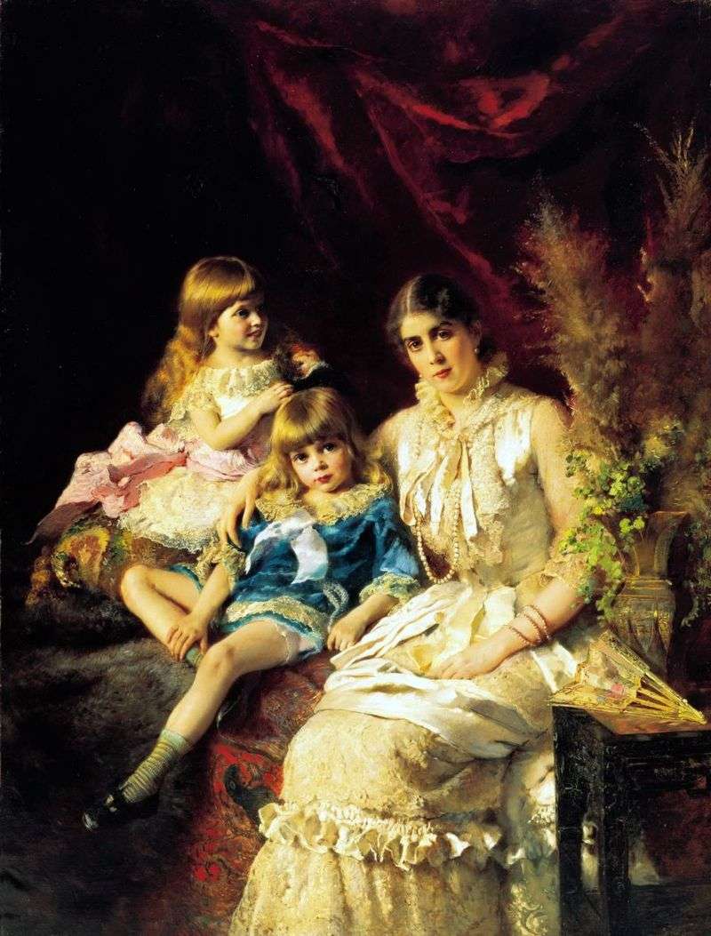 Family portrait by Konstantin Makovsky
