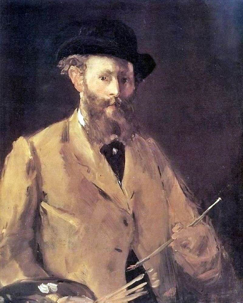 Self Portrait with Palette by Edouard Manet