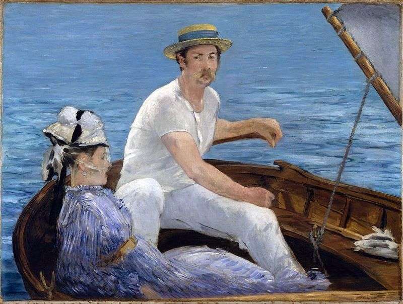 In the boat by Edouard Manet