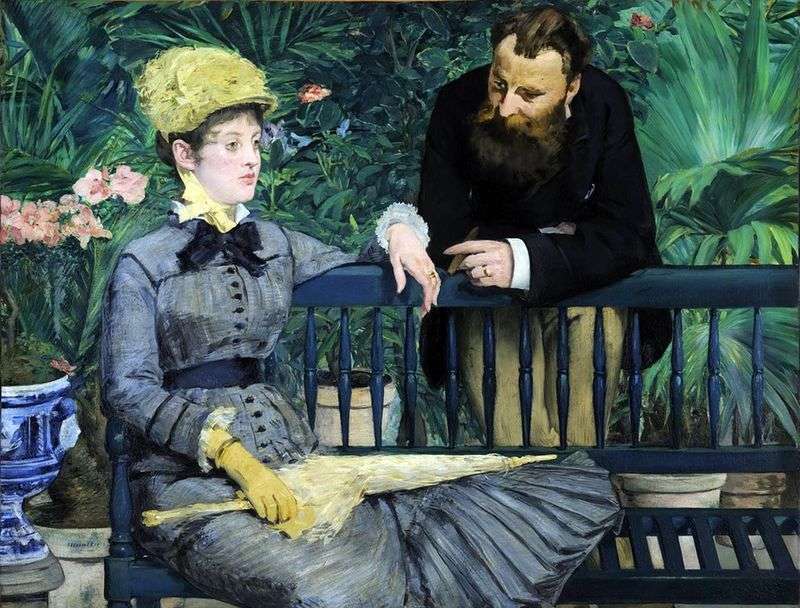 In the greenhouse by Edouard Manet