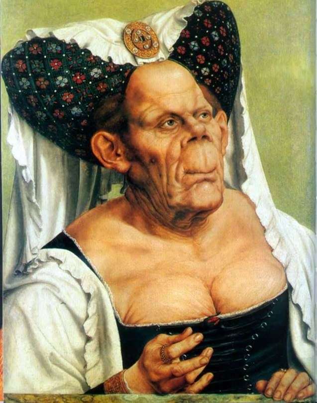 Grotesque portrait of an old woman (The Ugly Duchess) by Quentin Mauss