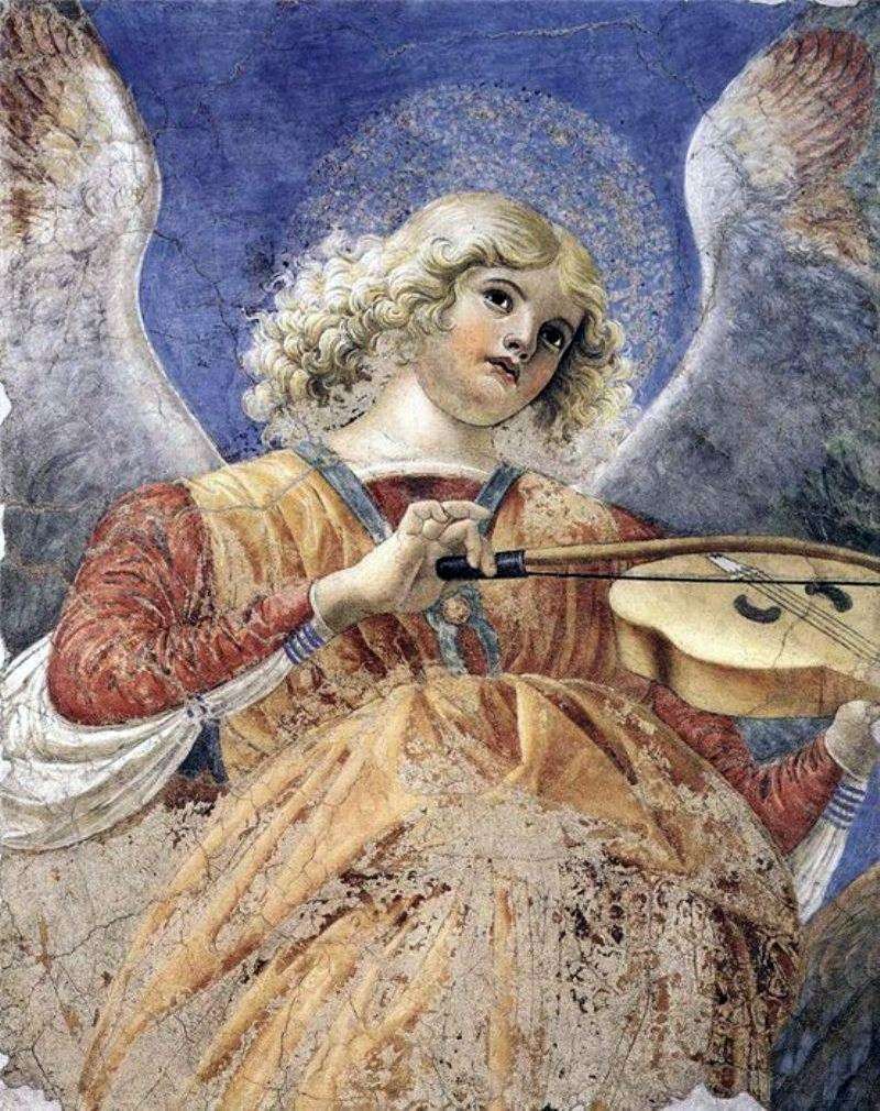 Angel playing the viola. Fragment of fresco from the church of Santi Apostoli by Forli Melozzo