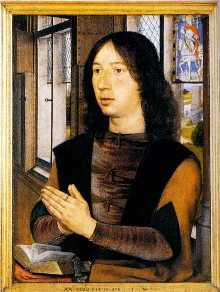 Diptych. Martin van Nyuvenhof. The right half is Hans Memling