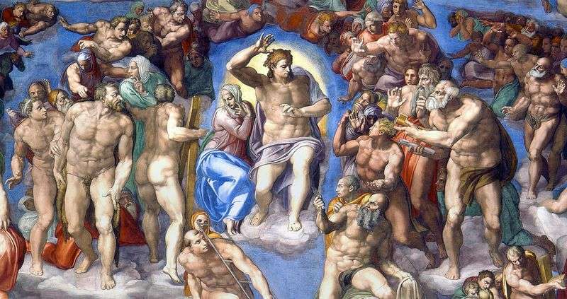 The image of Christ on the fresco The Last Judgment by Michelangelo Buonarroti