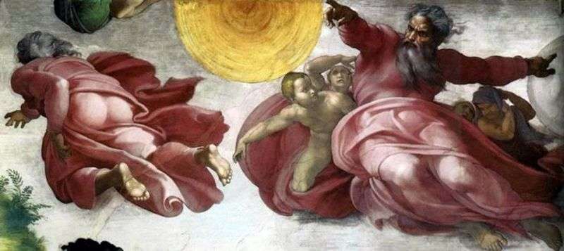 The separation of light from darkness by Michelangelo Buonarroti