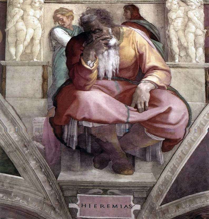 The Prophet Jeremiah (Fresco) by Michelangelo Buonarroti