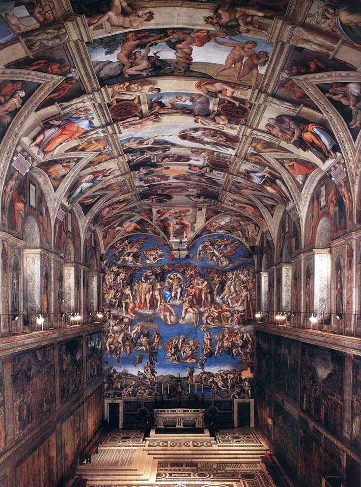 Interior of the Sistine Chapel by Michelangelo Buanarrotti