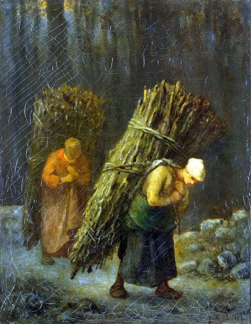 Peasant Woman with Brushwood by Jean Francois Millet