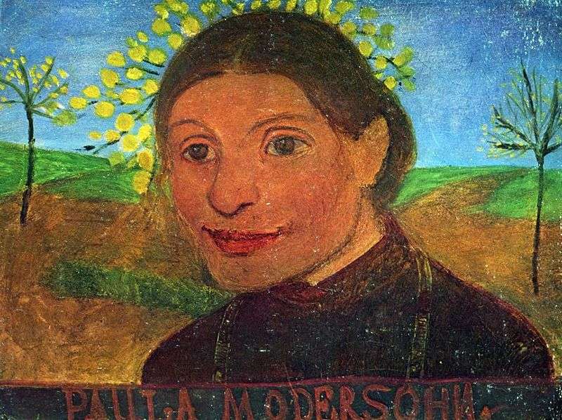 Self Portrait Against Flowering Trees by Paula Modersohn Becker