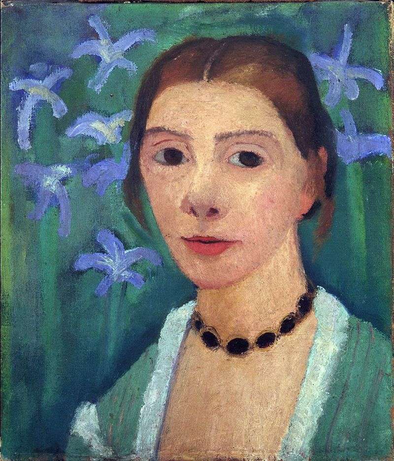 Self Portrait with Irises by Paula Modersohn Becker