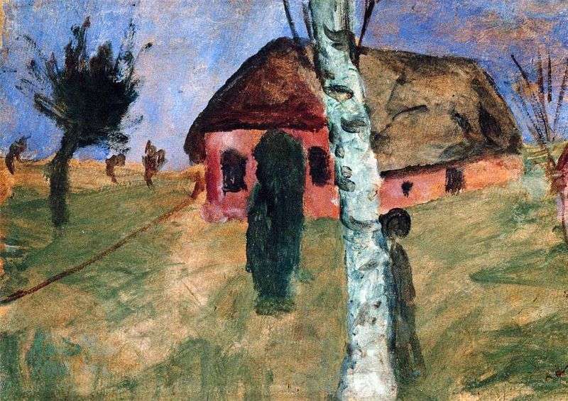 Red House and Birch Trees by Paula Modersohn Becker