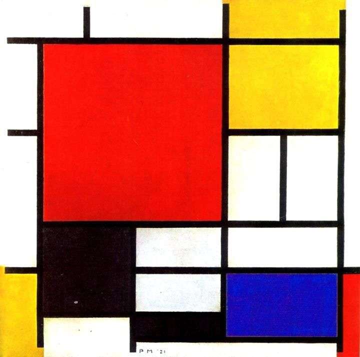 Red, Yellow, Blue and Black by Peter Cornelis Mondrian