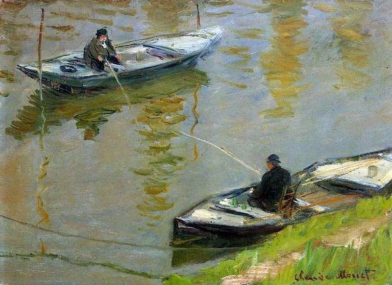 Two anglers by Claude Monet