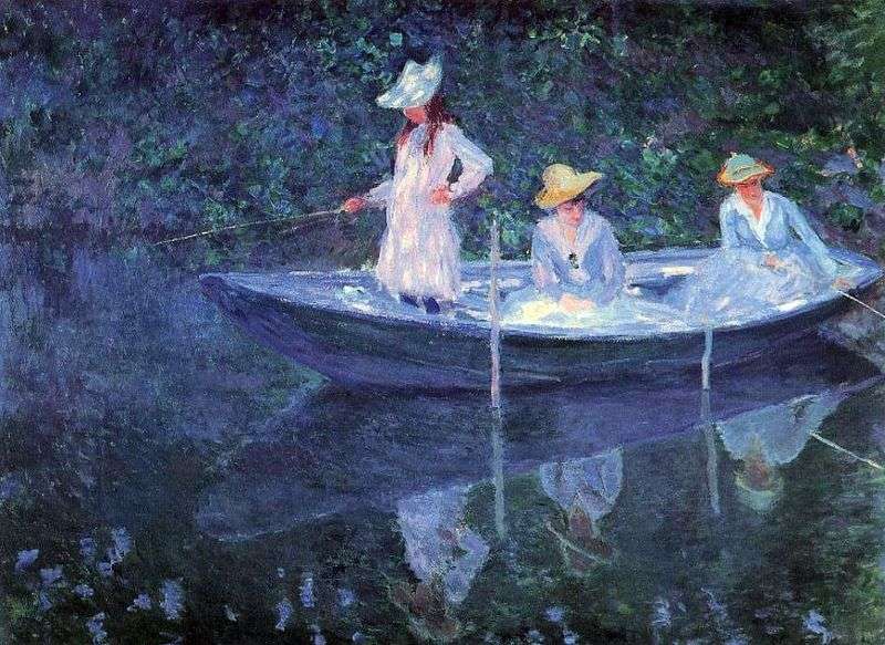 Girls in the boat by Claude Monet