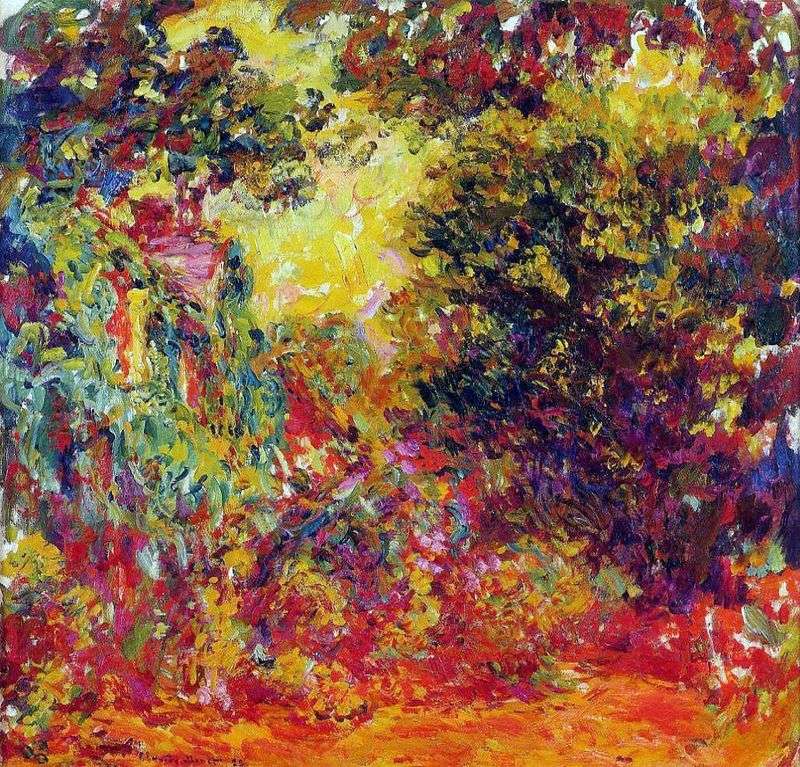 House of Artists, view from the rose garden by Claude Monet