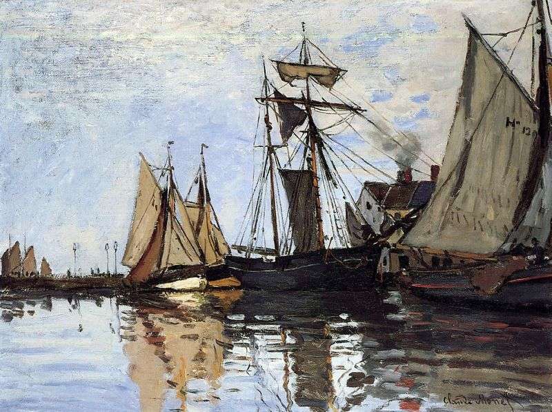 Boats at Port Honfleur by Claude Monet