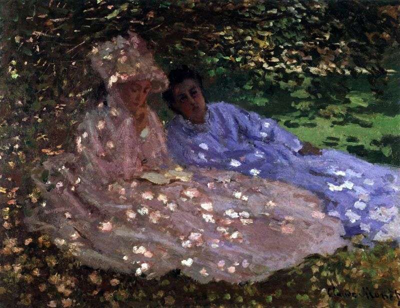 Madame Monet in the garden by Claude Monet