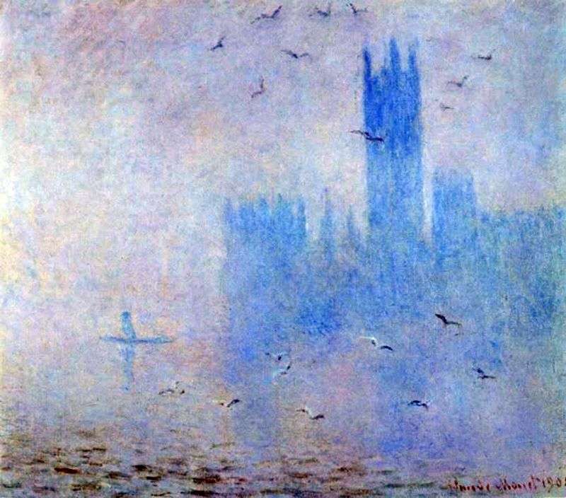 Parliament, lilac fog by Claude Monet