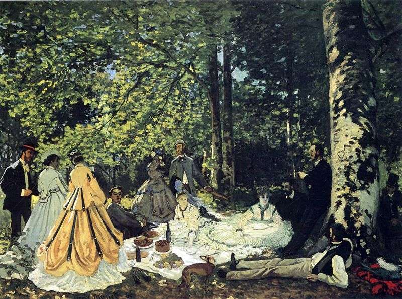 Picnic on the grass, Chailly by Claude Monet